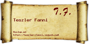 Teszler Fanni névjegykártya